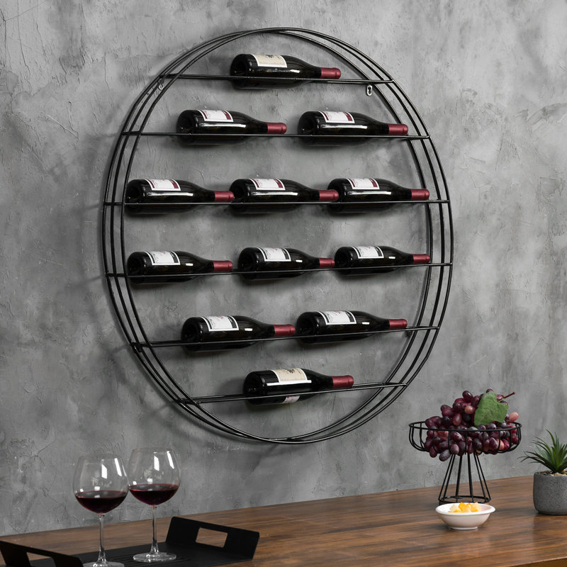 17 Stories 12 Bottle Wall Round Wine Bottle Rack Wayfair